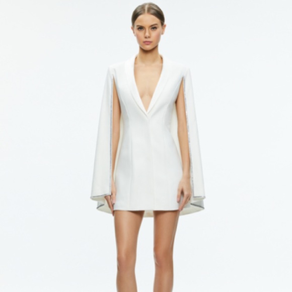Alice + Olivia Esther Embellished Cotton Blazer Dress